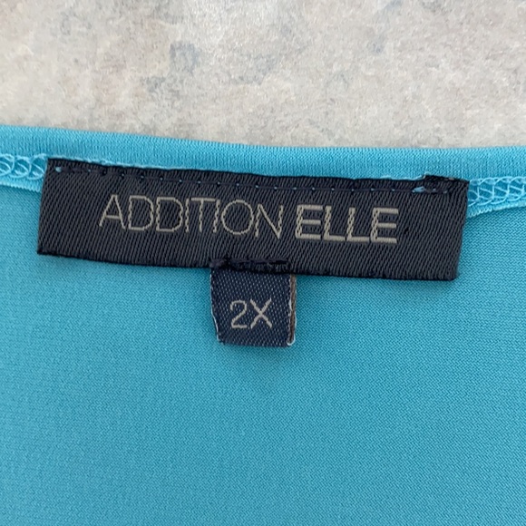 Addition Elle light blue draped neck t-shirt - Picture 4 of 5